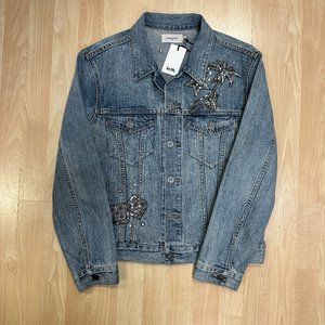 Coach Embellished Denim Jacket - Size 6